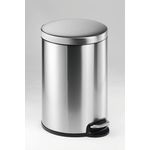 Durable Stainless Steel Pedal Bin Round 20 Litre Silver 340223
