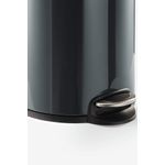Durable Powder Coated Metal Pedal Bin Round 5 Litre Charcoal 341058