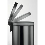 Durable Powder Coated Metal Pedal Bin Round 5 Litre Charcoal 341058
