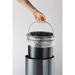 Durable Powder Coated Metal Pedal Bin Round 5 Litre Charcoal 341058