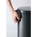 Durable Powder Coated Metal Pedal Bin Round 5 Litre Charcoal 341058