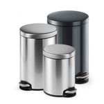 Durable Powder Coated Metal Pedal Bin Round 20 Litre Charcoal 341258