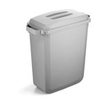 Durable DURABIN Rectangular Waste Bin 60 Litre 282x590x600mm Grey 1800496050