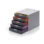 Durable VARICOLOR Desktop Organiser 5 Drawer Colour Coded Modular Storage A4+ 760527