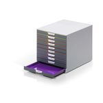 Durable VARICOLOR Desktop Organiser 10 Drawer Colour Coded Modular Storage A4+ 761027