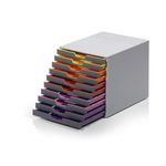 Durable VARICOLOR Desktop Organiser 10 Drawer Colour Coded Modular Storage A4+ 761027