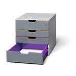 Durable VARICOLOR SAFE 4 Drawer Lockable GDPR Colour Coded Desktop Storage A4+ 760627