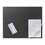 Durable Clear Overlay Non-Slip Desk Mat Notes Protector Pad 65x52cm Black 7203/01
