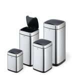 Durable Sensor Waste Bin No Touch Square 35 Litre Silver 342323