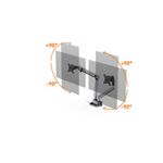 Durable Select Plus Monitor Mount Arm for 2 Screens Up to 32 Inch with Desk Clamp Attachment 509723