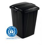 Durable Eco 90L Waste Recycling Bin Black Strong Square Durabin 1800505221