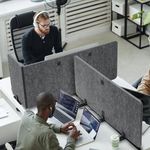 Durable Recycled Felt Desk Divider Panel 120cm Grey 313458