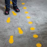 Durable Heavy Duty Adhesive Floor Marking Foot Yellow 5 Pairs 172704