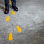 Durable Heavy Duty Adhesive Floor Marking Foot Yellow 5 Pairs 172704