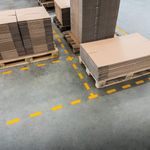 Durable Heavy Duty Adhesive Floor Mark Dash Yellow Pack of 10 170304