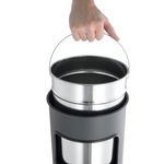 Durable Waste Bin 17 Litre Round With Ashtray Silver 333023