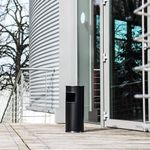 Durable Waste Bin 17 Litre Round With Ashtray Silver 333023