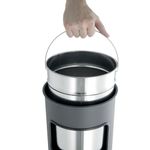 Durable Waste Bin 17 Litre Round With Ashtray Silver 333023
