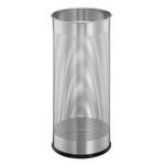 Durable Metal Umbrella Stand 28.5 Litre Round Silver 335023