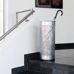 Durable Metal Umbrella Stand 28.5 Litre Round Silver 335023