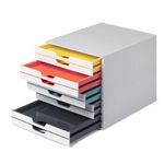 Durable VARICOLOR Desktop Organiser 10 Drawer Colour Coded Modular Storage A4+ 763027
