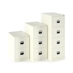 Steel 3 drawer contract filing cabinet 1016mm high - white