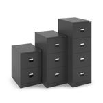 Steel 4 drawer contract filing cabinet 1321mm high - black