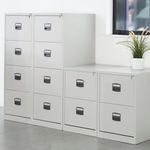 Steel 4 drawer contract filing cabinet 1321mm high - white