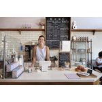 Securit Woody Chalkboard with White Chalk Marker and Mounting Kit 300x10x400mm Teak WBW-TE-30-40