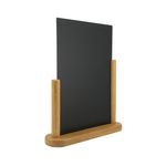 Deflecto Double Sided Medium Countertop Chalkboard Information Display Teak TCB-MED-TE