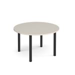 Circular black radial leg meeting table 1200mm - Light Grey