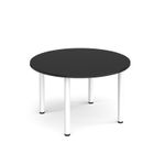 Circular white radial leg meeting table 1200mm - Black