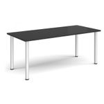 Rectangular silver radial leg meeting table 1800mm x 800mm - Black