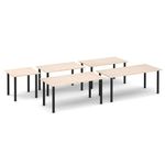Rectangular white radial leg meeting table 1800mm x 800mm - onyx grey