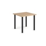 Rectangular black radial leg meeting table 800mm x 800mm - Kendal oak