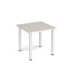 Rectangular silver radial leg meeting table 800mm x 800mm - Light Grey