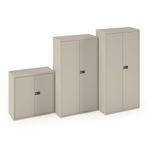 Steel contract cupboard with 1 shelf 1000mm high - goose grey