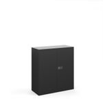 Steel contract cupboard with 1 shelf 1000mm high - black