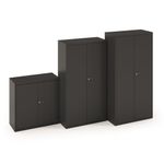 Steel contract cupboard with 3 shelves 1806mm high - black