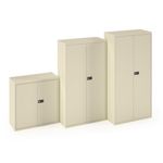 Steel contract cupboard with 3 shelves 1806mm high - white