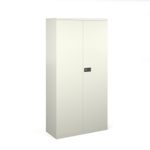 Steel contract cupboard with 3 shelves 1806mm high - white