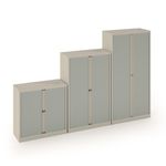 Bisley systems storage high tambour cupboard 1970mm high - goose grey