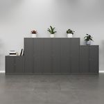 Bisley systems storage high tambour cupboard 1970mm high - black