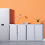 Bisley systems storage high tambour cupboard 1970mm high - white