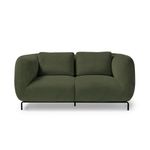 Ebony two seater sofa chair in olive green
