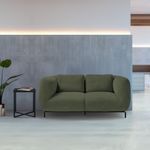 Ebony two seater sofa chair in olive green