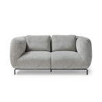 Ebony two seater sofa chair in warm grey