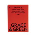 Grace and Green Organic Bamboo Heavy Period Pad Pack of 8 GGBAMNIGHT05