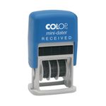 COLOP Self Inking Mini Text and Date Stamp RECEIVED S160L1