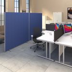 Straight desktop fabric screen 1400mm x 400mm - black